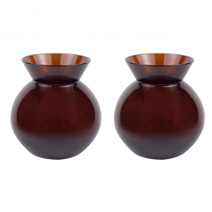 Glasvas 2-pack i mörkbrun amber färg i gruppen HANDLA / ÖVRIGT SORTIMENT hos Månses Design (1751B)