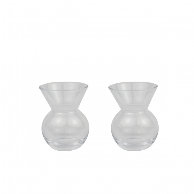 Liten glasvas i 2-pack i klarglas