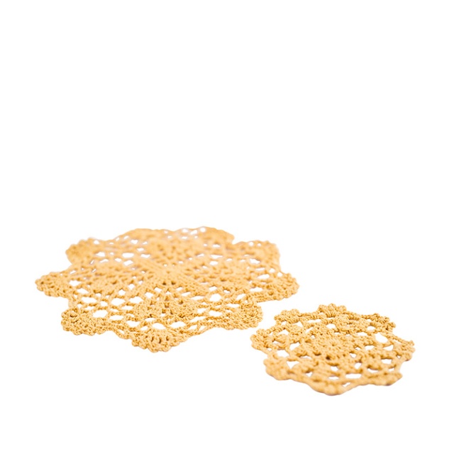 Virkad duk liten 6-pack Ockra