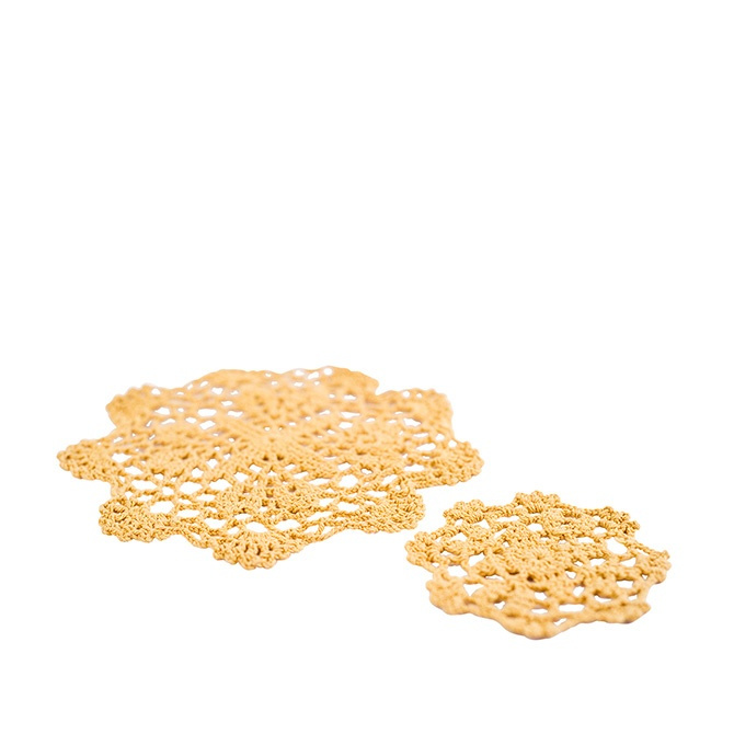 Virkad duk liten 6-pack Ockra