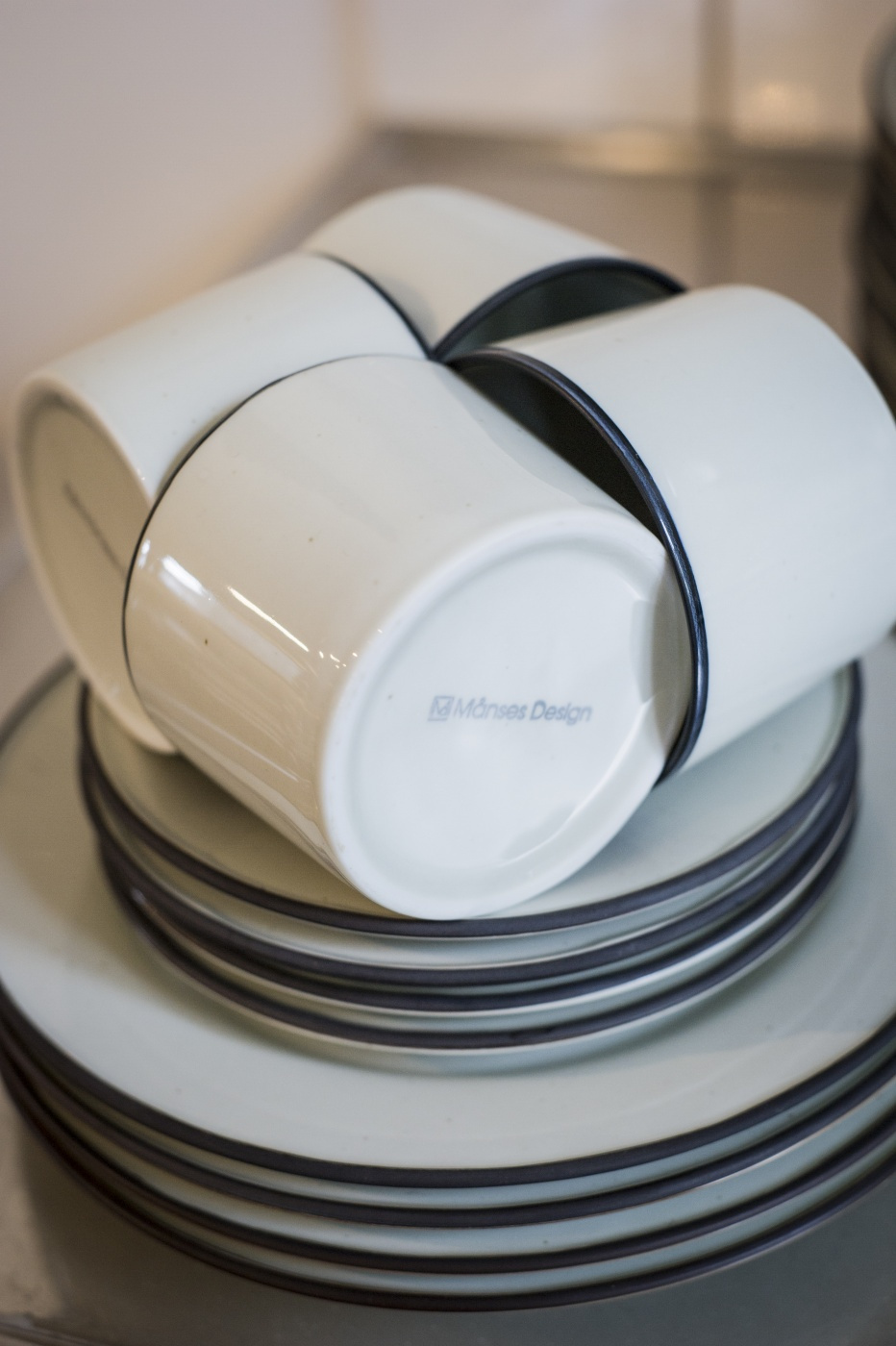 Assiett 22cm Ovanåker Brun kant