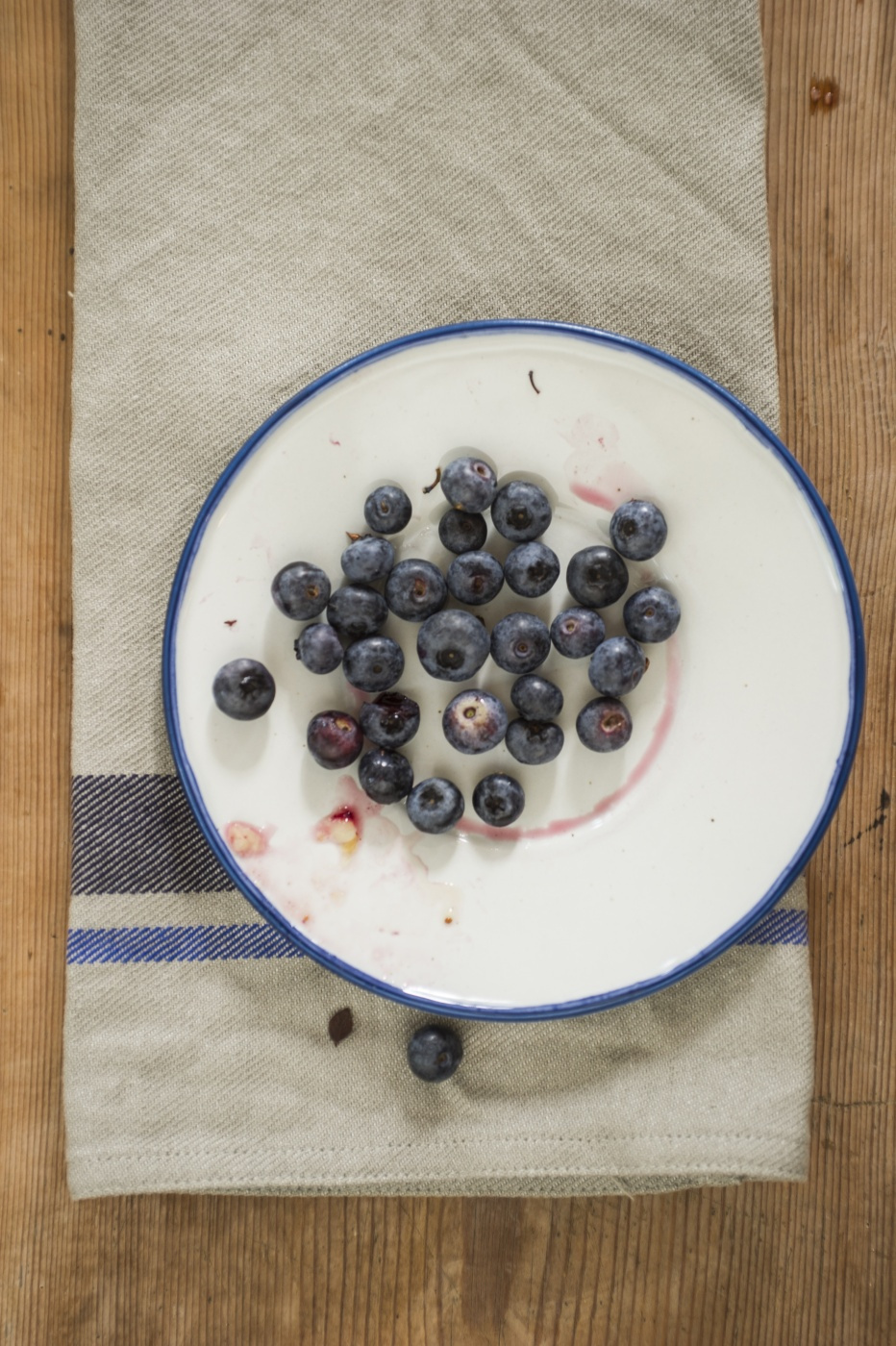 Kaffekopp med fat Ovanåker blå kant
