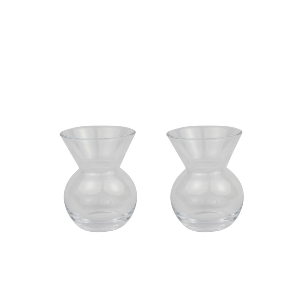 Liten glasvas i 2-pack i klarglas